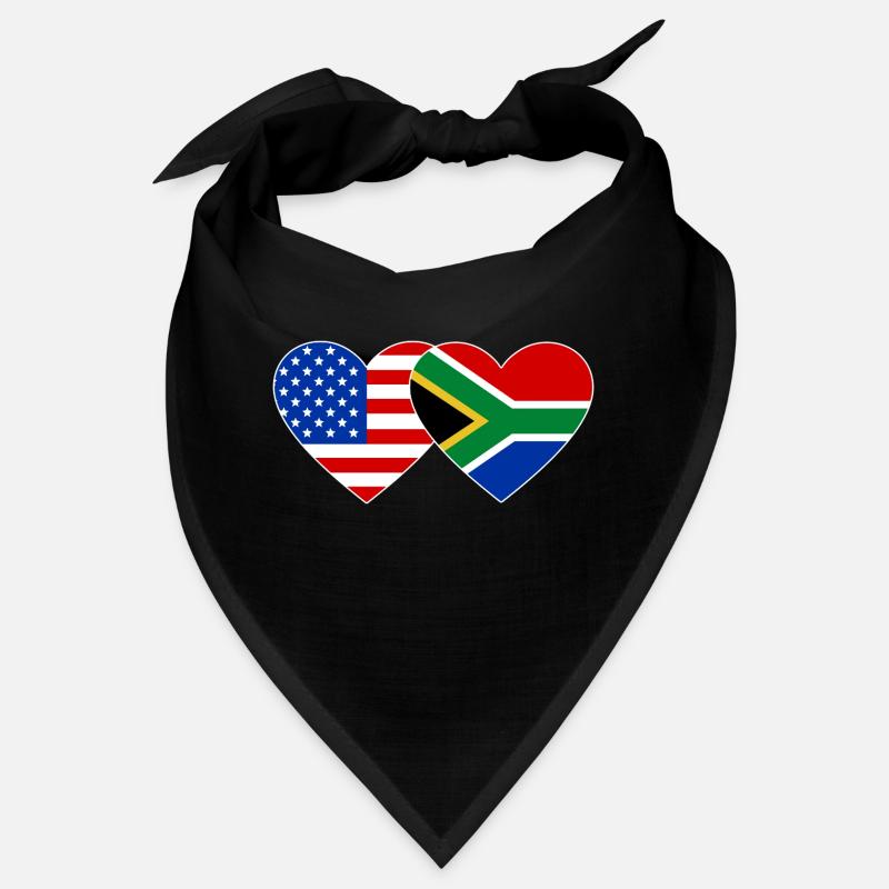 États-Unis, Afrique du Sud, drapeau, forme de coeur Bandana