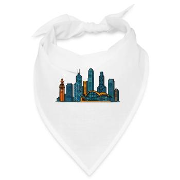 hongkong city skyline - Bandana - Weiß - Vorne