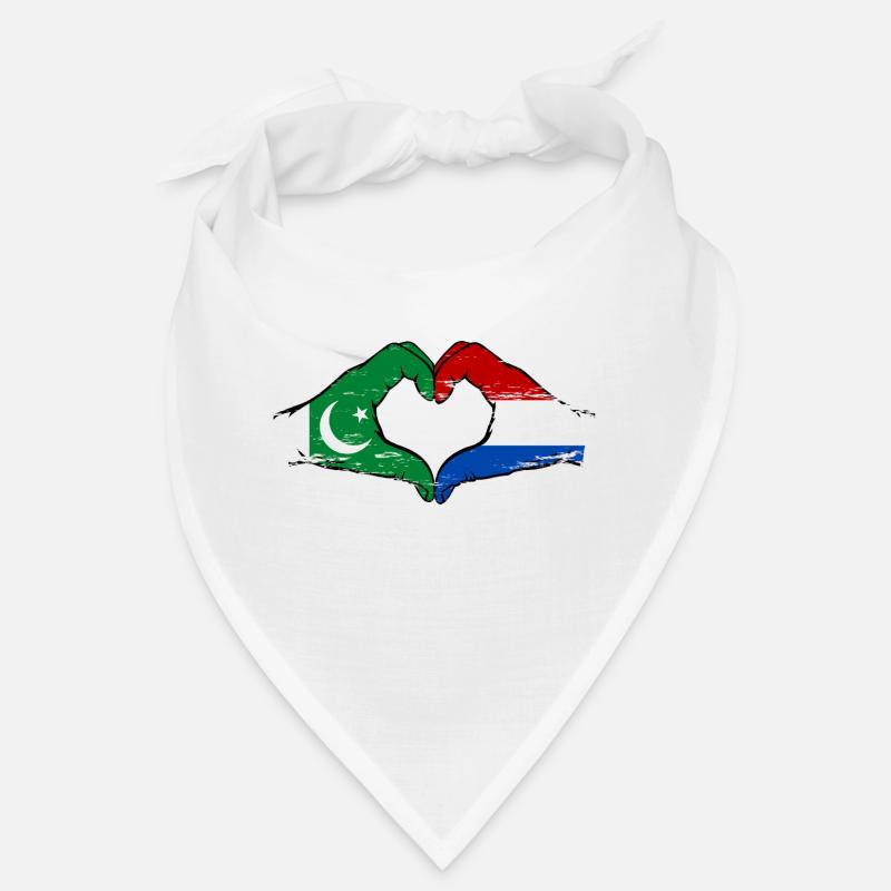 Pakistan Hollande drapeau main coeur forme Bandana