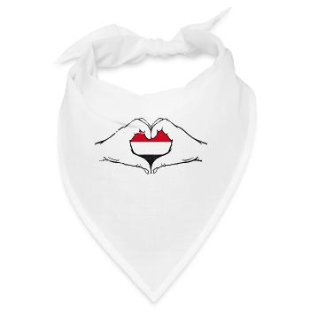 Jemen Flagge Herzform - Bandana - Weiß - Vorne