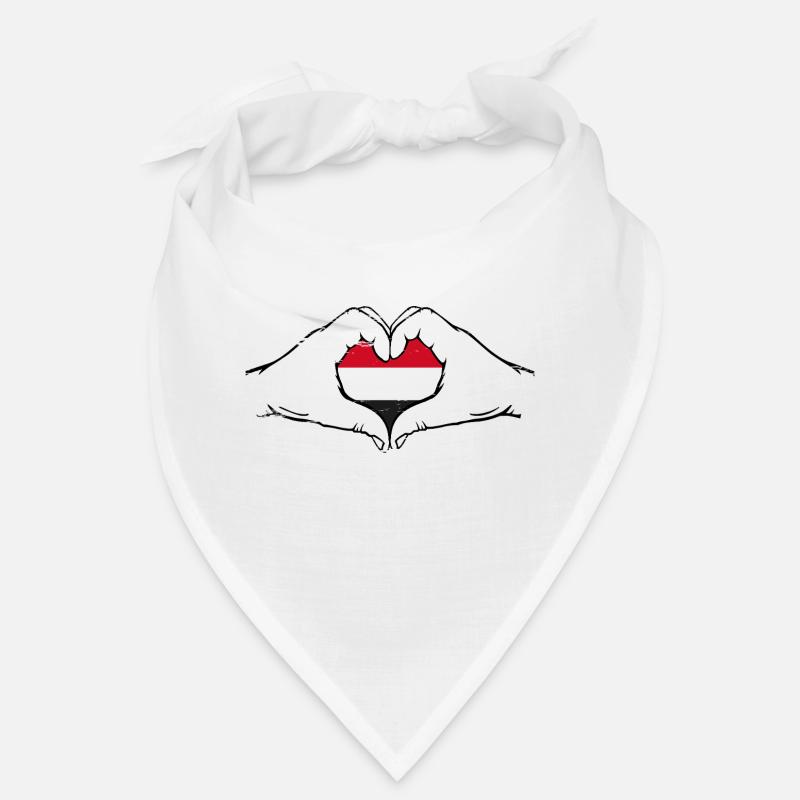 Drapeau du Yémen en forme de coeur Bandana