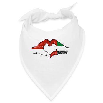Monaco Vereinigte Arabische Emirate Flagge - Bandana - Weiß - Vorne