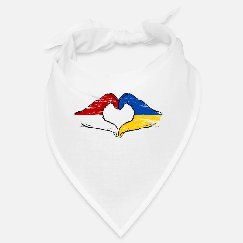 Monaco Ukraine Drapeau Forme Main Forme Coeur Utilisé Bandana