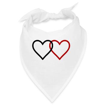 Herzen Paar Liebe - Bandana - Weiß - Vorne