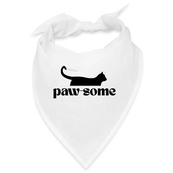 Paw-Some! T Shirt für alle Katzen-Fans - Bandana - Weiß - Vorne