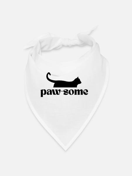Paw-Some! T Shirt für alle Katzen-Fans - Bandana - Weiß - Vorne