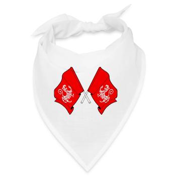 Zwei Flaggen gekreuzt mit dem Tiger von Shotokan kara - Bandana - Weiß - Vorne