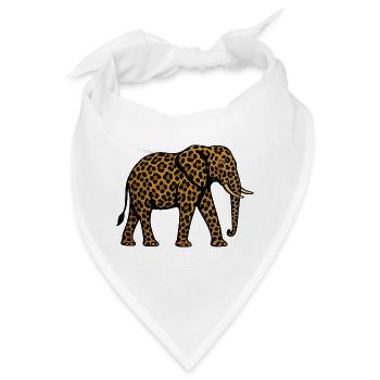 Leopard Elefant Muster - Bandana - Weiß - Vorne
