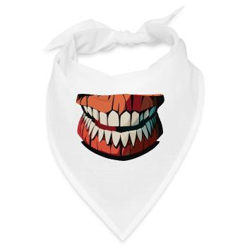Darkjaws gespenstisches Lächeln - Bandana - Weiß - Vorne