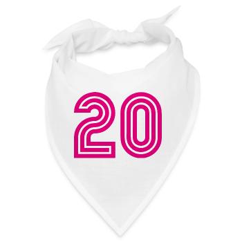 20. 20. JAHRESTAG. 20-JÄHRIGES JUBILÄUM. 20 JAHRE. - Bandana - Weiß - Vorne