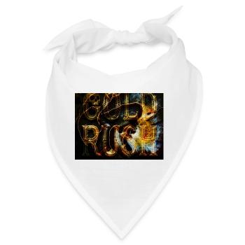 Goldenes gefährliches Logo mit Flammen - Bandana - Weiß - Vorne