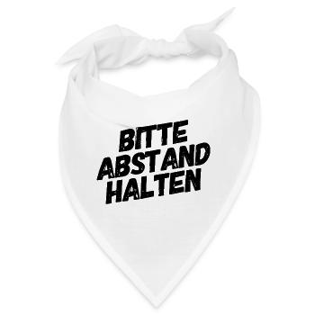 Bitte Abstand Halten Corona Krise Hinweis - Bandana - Weiß - Vorne