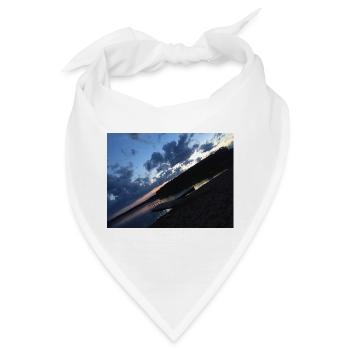Sonnenuntergang am See mit einem Ziegelboot - Bandana - Weiß - Vorne