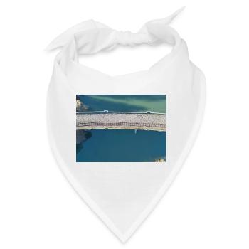 Brückenblick über ruhigen Fluss Viadukt Herdecke - Bandana - Weiß - Vorne