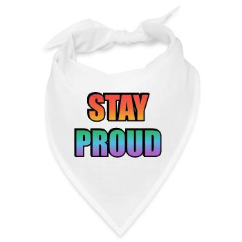 Stay Proud Gradient Text Design - Bandana - Weiß - Vorne