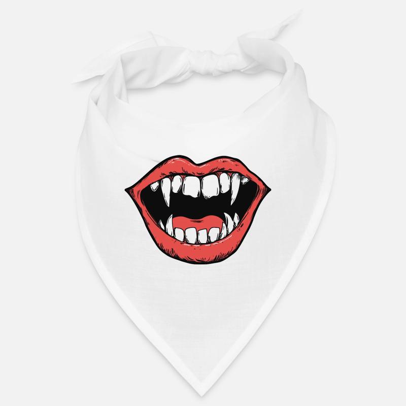 bouche de vampire, dents pointues, morsure Bandana