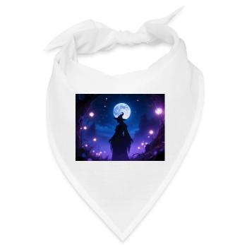 Mondnacht Hexen Silhouette - Bandana - Weiß - Vorne