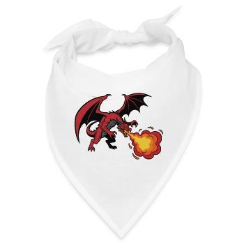 Roter Drache Feueratem Design - Bandana - Weiß - Vorne