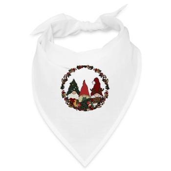 Wichtel  im Weihnachtskranz - Bandana - Weiß - Vorne