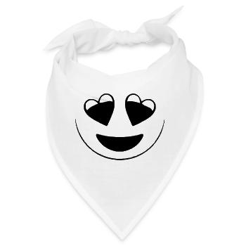 Herzaugen - Heart eyes - Bandana - Weiß - Vorne