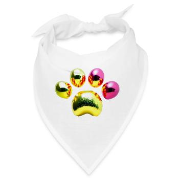Glitzernde Metallic-Kugeln - Bandana - Weiß - Vorne