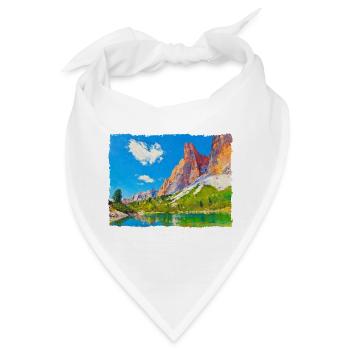 See in den Dolomiten mit Farbeffekt - Bandana - Weiß - Vorne