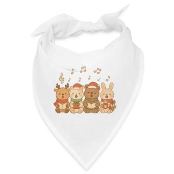 Weihnachtssänger für Kinder, Jungen und Mädchen - Bandana - Weiß - Vorne