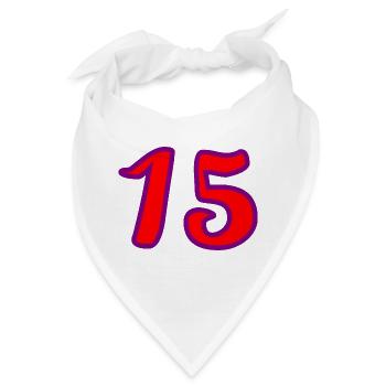 15 JAHRE. 15. 15 JAHRE. 15. JUBILÄUM. JAHRESTAG - Bandana - Weiß - Vorne
