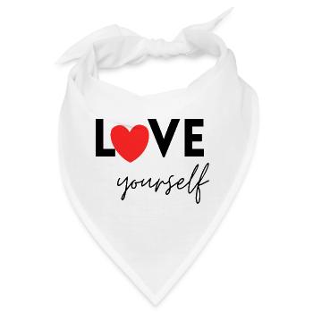 Love yourself – Selflove, Positivität, Selbstliebe - Bandana - Weiß - Vorne