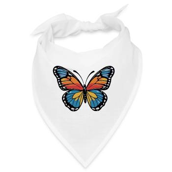 Bunter Schmetterling Farbenspiel - Bandana - Weiß - Vorne