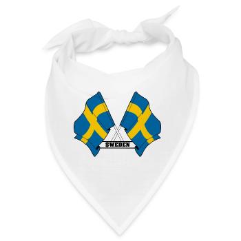 Schwedische Flagge - Bandana - Weiß - Vorne