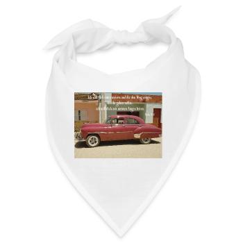 Vintage Pink Car und Psalm-Leitung - Bandana - Weiß - Vorne