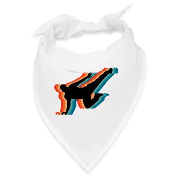 Retro Parkour Freilauf-Silhouette Retro-Kunst - Bandana - Weiß - Vorne
