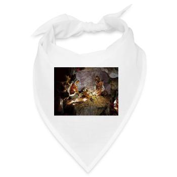 Illuminierte Krippe zwischen Steinen - Bandana - Weiß - Vorne