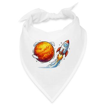 Rakete Planet Raumfahrt - Bandana - Weiß - Vorne