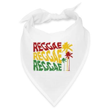 Reggae Palmenfarben  - Bandana - Weiß - Vorne