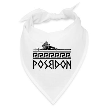 Griechischer Meeresgott (Schwarz) - Bandana - Weiß - Vorne