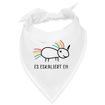 Es eskaliert eh Eskalation Party Einhorn  - Bandana - Weiß - Vorne