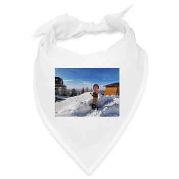 Snowboard auf sonniger Piste  - Bandana - Weiß - Vorne