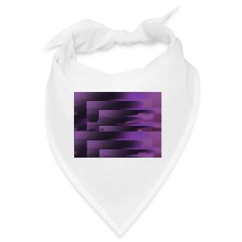 3D Glitch Purple Raster Neon - Bandana - Weiß - Vorne