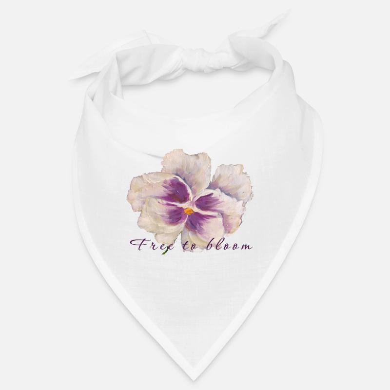 Peinture de fleurs en pensée blanche - Libre de fleurir Bandana