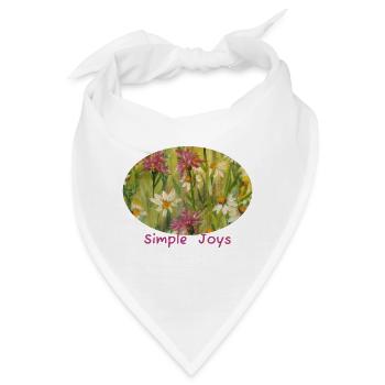 Simple Joys – Wildblumen-Gänseblümchen-Ellipse - Bandana - Weiß - Vorne