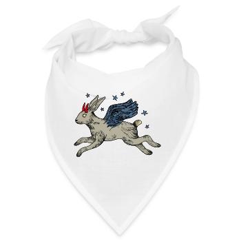 Flügelhase im Sternenflug - Bandana - Weiß - Vorne