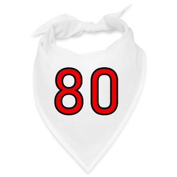 80. 80 JAHRE. 80. JUBILÄUM. 80-JAHRES-JUBILÄUM. - Bandana - Weiß - Vorne