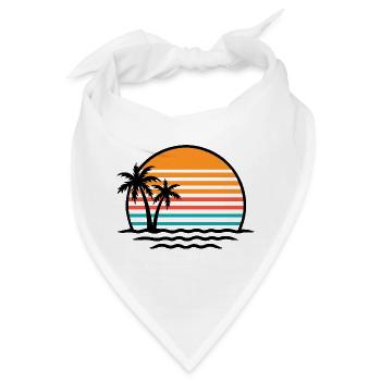 Sunset Retro Palmen - Bandana - Weiß - Vorne