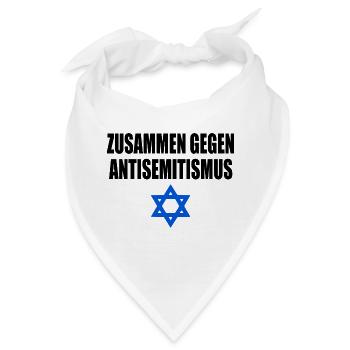 zusammen gegen antisemitism - Bandana - Weiß - Vorne