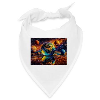 Erde im Weltraumspiegel - Bandana - Weiß - Vorne