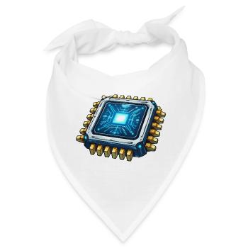 Leuchtender Mikrochip Digitalkern - Bandana - Weiß - Vorne