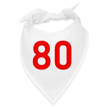 80. 80 JAHRE. 80. JUBILÄUM. 80-JAHRES-JUBILÄUM. - Bandana - Weiß - Vorne