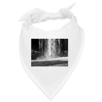 Monochromer Wasserfallnebel - Bandana - Weiß - Vorne